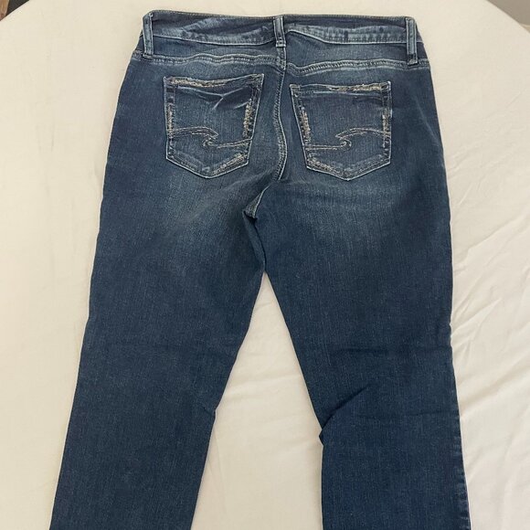 Silver Elyse Straight Crop Jeans, medium/dark blue, size 29 - Picture 7 of 8